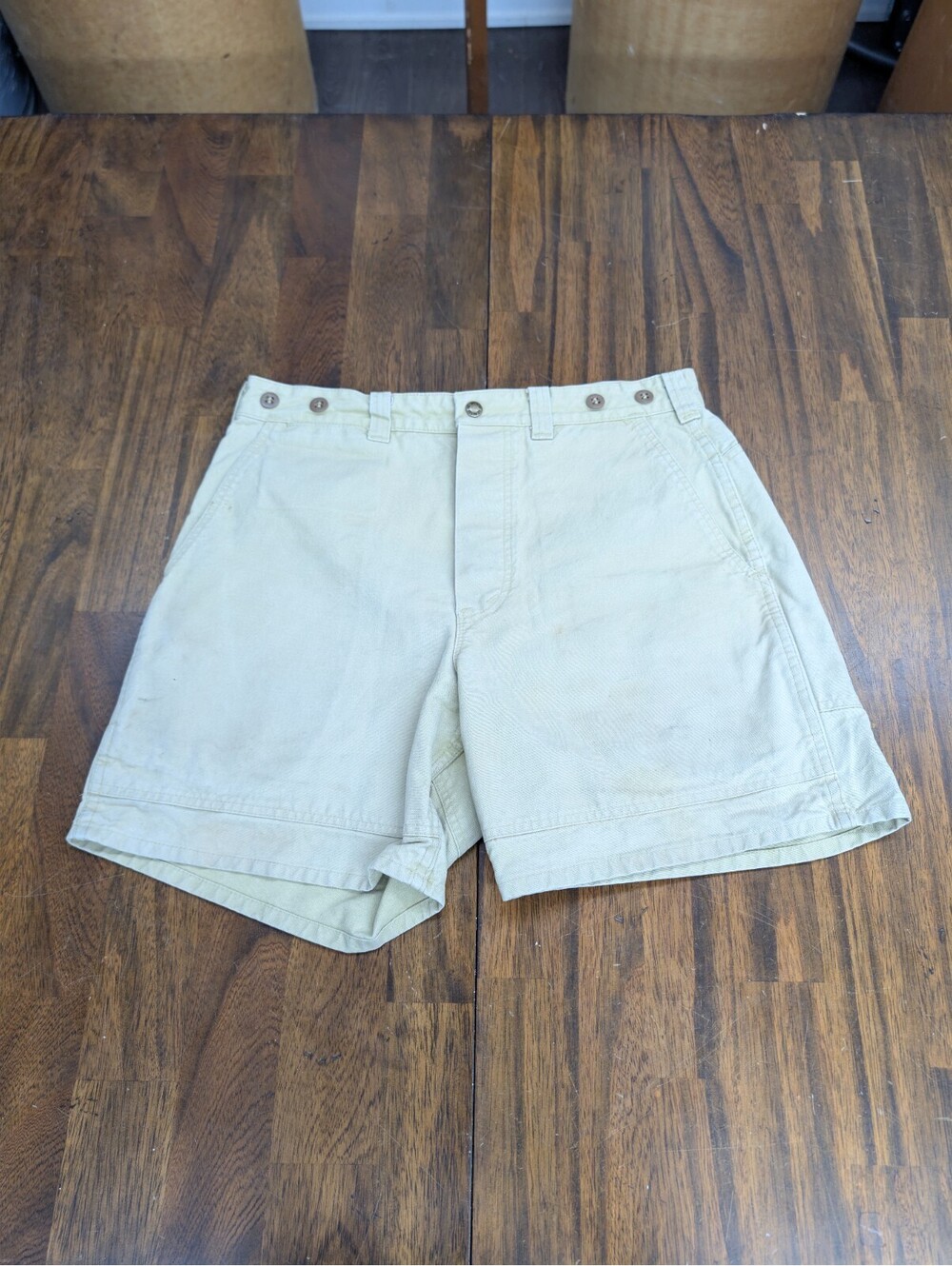 Vintage Filson Style 76 Utility Canvas Shorts Size 34 Beige